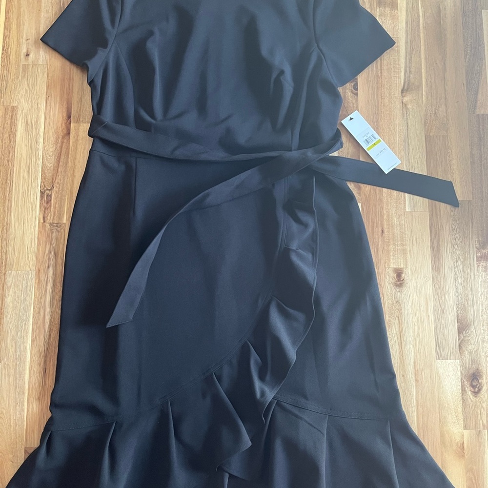 Calvin Klein Blue Asymmetrical Wrap Dress